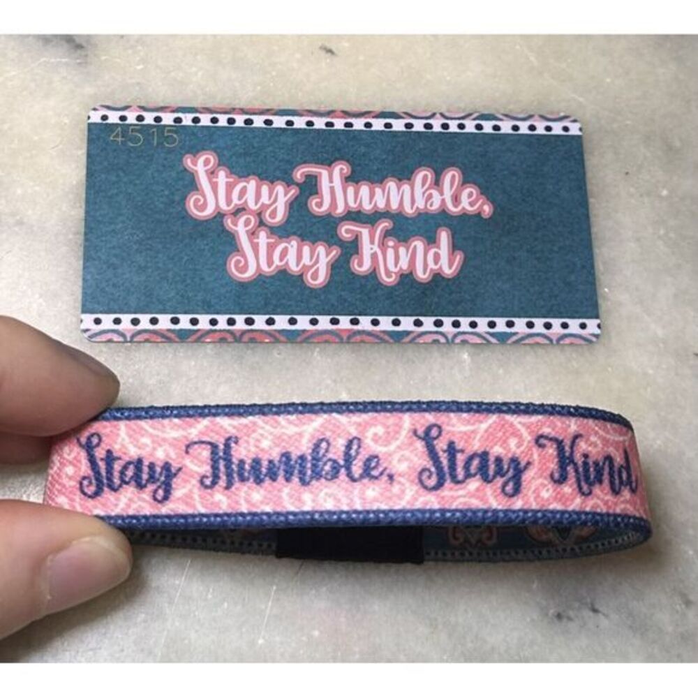 Zox Stay Humble Stay Kind Reversible Band Bracelet Size Medium With Card